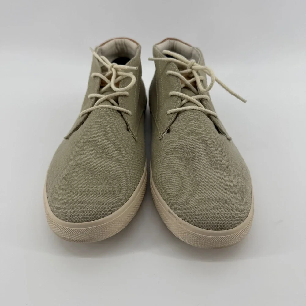 Tommy Bahama Chukka Men 11 Khaki Calderon TB7S00060 Canvas Leather Mid Top Boot